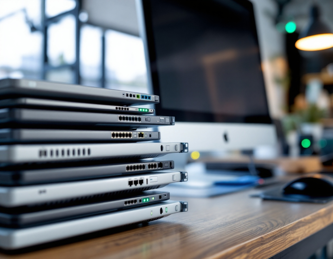 Used business laptops, a network switch and desktop we buy for cash